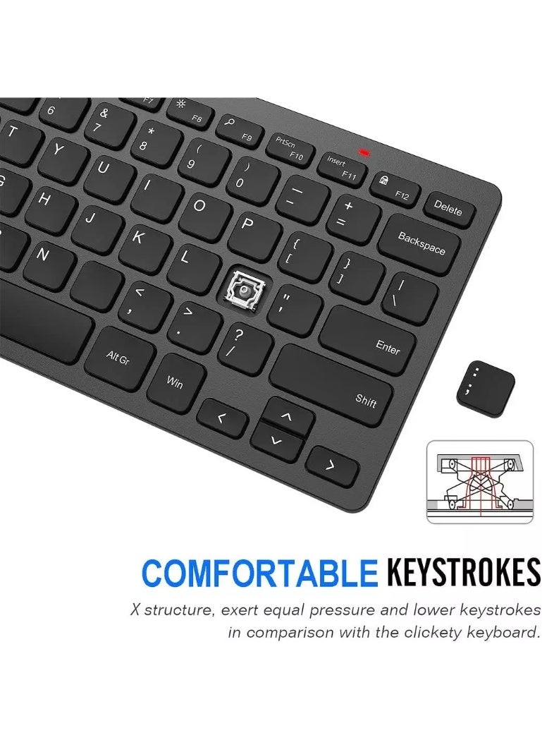 Arteck HW098 Wireless, Bluetooth Ultra Slim and Compact Rechargeable Keyboard with Media Hotkeys for Computer Desktop PC Laptop Surface Smart TV and Windows 11/10/8/7 - Image 4